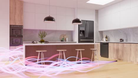 Modernes-Küchendesign-Mit-Energiegeladenen-Rosa-Wirbeln