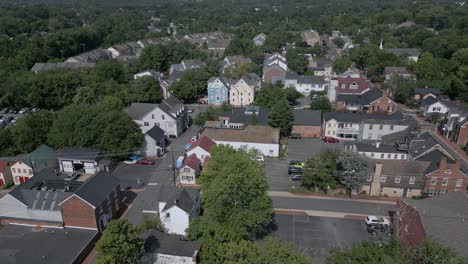 Drone-over-Leesburg's-Downtown-and-Townhomes