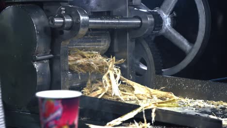 Zuckerrohrsaftherstellung-In-Maschineller-Nahaufnahme
