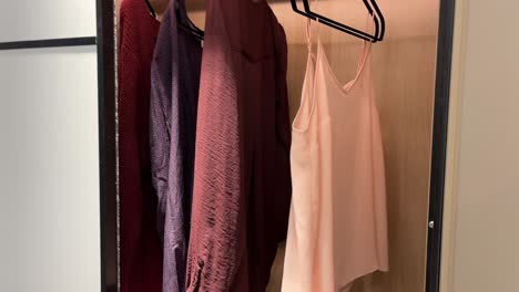 Well-arranged-wardrobe-with-various-clothing-items-hanging