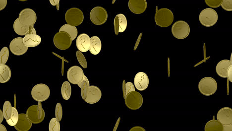 Rupien-Geld-Goldmünzen-Schleifenkachelwirbel-Mit-Alpha