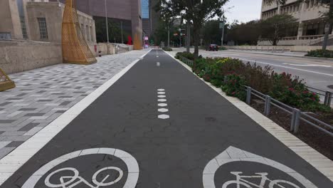 Bicycle-lane-in-Downtown-Houston