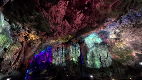 Colorful-projection-show-in-the-Lower-St-Michael's-cave-in-Gibraltar