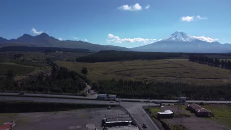 Americana-sur-highway-E35-to-volcanic-snow-peaks-Cotopaxi-and-Ruminahui-Ecuador