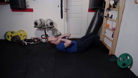 Focused-Rib-Wall-Sit-Ups,-Consistent-and-Strong-in-home-gym