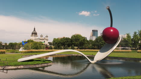 Iconic-Minneapolis-Spoonbridge-and-Cherry-sculpture-on-a-sunny-day