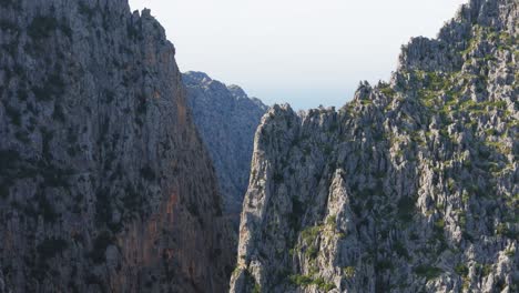 Aerial-Orbiting-Around-A-Famous-Canyon-Torrent-de-Pareis,-Mallorca-