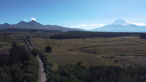 Picos-Volcánicos-Nevados-Cotopaxi-Ruminahui-Ecuador-Paisaje-Elevación-Tiro