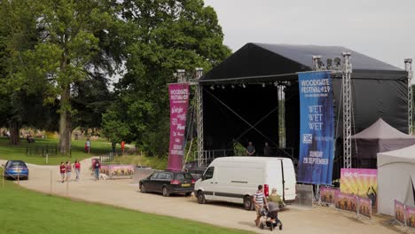 Stage-Prepared-For-The-Woodgate-Festival-In-Trentham-Gardens