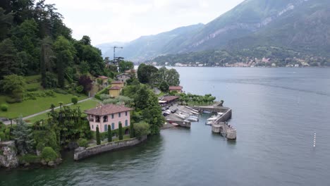 Fishing-harbour-Punta-Spartivento-Bellagio-peninsula-lake-Como-Italy-DRONE
