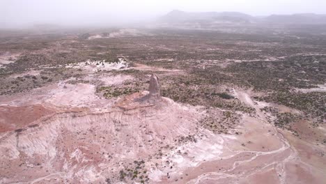 Wide-drone-view-of-the-peak-and-ranges-around-the-petrified-forest