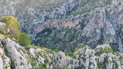 Cinematic-Aerial-View-Of-Torrent-De-Pareis-Cliffy-Gorge,-In-Majorca,-Spain