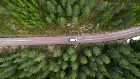 Van-drives-through-the-Scandinavian-wilderness
