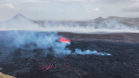 Erupción-Del-Volcán-Fagradalsfjall-En-Islandia,-2023