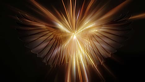Glowing-angel-of-light-on-black-background