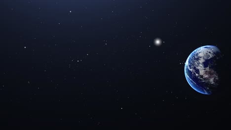 Animación-Del-Planeta-Tierra-Y-Las-Estrellas-4k
