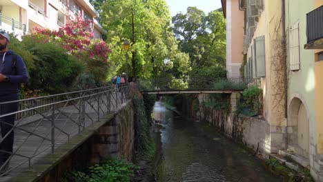 One-of-the-smallest-rivers-in-France,-the-Thiou-is-Located-in-Annecy