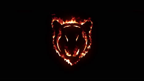 Tiger-head-with-fire-and-burning-effect-on-black-background