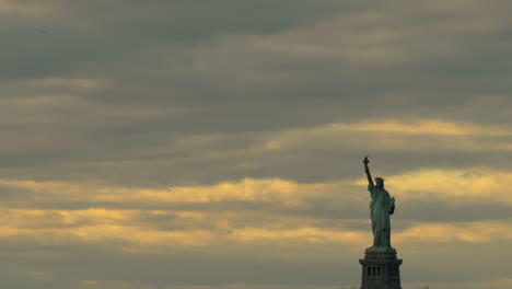 Bold-Colored-Sky-After-Sunset-with-Statue-of-Liberty