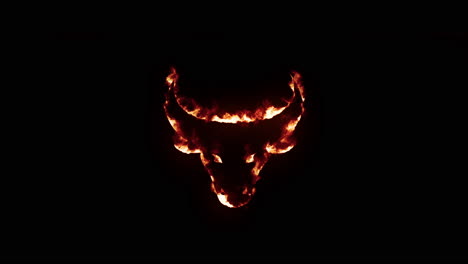 Bull-head-with-fire-and-burning-effect-on-black-background