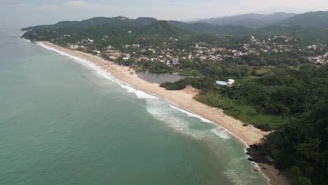 Aerial-Drone-of-San-Francisco-Nayarit-Beach-Natural-Biosphere-Reserve-Landscape-in-Mexico