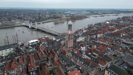 New-tower-at-Kampen-City-Skyline-Aerial-View-From-The-River-Ijssel