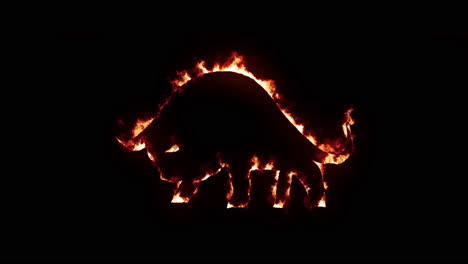 Bull-with-fire-and-burning-effect-on-black-background