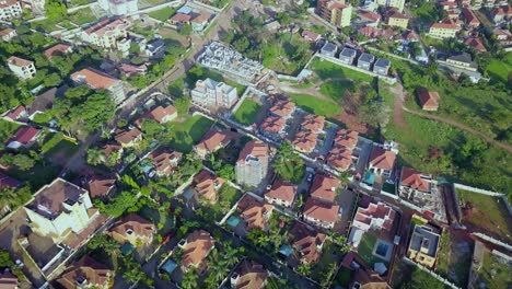 Aerial-View-Of-Luxurious-Residential-Suburb-Of-Bukasa-In-Kampala,-Uganda
