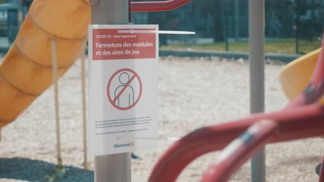 Quarantine-Sign-At-Empty-Playground-Park-In-Montreal-Closed-Due-To-Lockdown