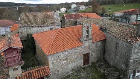 Church-of-Saint-Eufemia-de-ambía-in-town-of-Molgas,-Ourense-Galician-Spanish-countryside