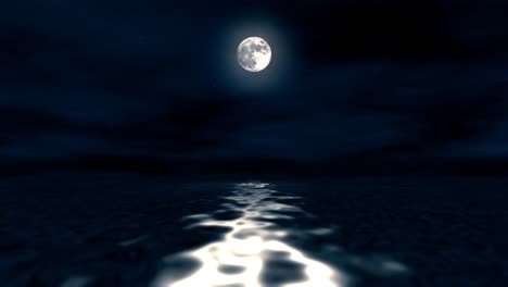 Simulation-of-full-moon-reflecting-over-ocean-water-at-night