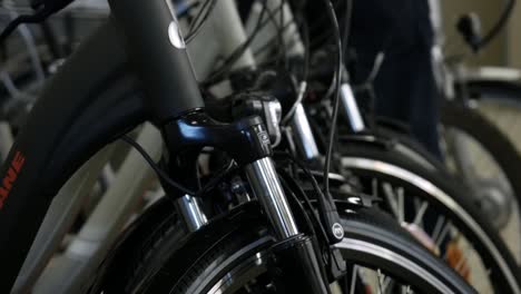 Close-Up-Of-Rows-Of-Mountain-Bike-Front-Suspension-Forks-Inside-Worship