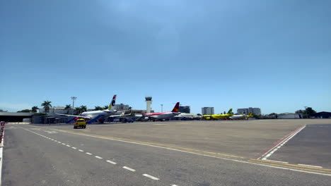 On-track-view-of-Cartagena's-airport-Rafael-Nuñez-in-Colombia