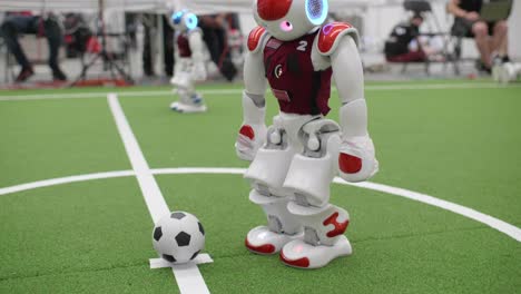 Nao-Robot-Esperando-El-Inicio-Del-Torneo-De-Fútbol