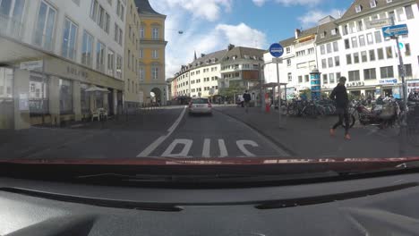 View-from-the-dashboard-of-a-car-driving-around-a-city-of-Germany