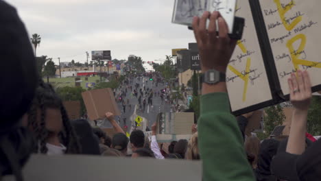 Hundreds-of-protesters-hold-signs-and-chant-during-a-black-lives-matter-protest-in-Downtown-San-Diego