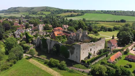 Aerial-Orbit-of-Amberley-Castle-in-the-English-Countryside