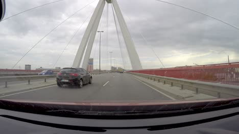 POV-of-a-car-driving-over-a-bridge-in-a-highway-of-Germany