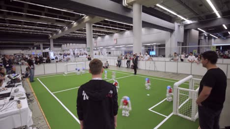 Time-Lapse-Of-Robocup-With-Nao-Robots-At-Tournament-In-Montreal,-Canada