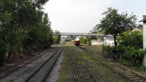 Deserted-train-tracks,-forward-flight