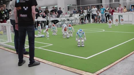 Follow-Shot-Down-From-Ceiling-To-Reveal-Robocup-Tournament-Taking-Place