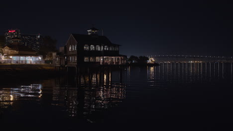 Night-Timelapse-of-Downtown-San-Diego's-Seaport-Village