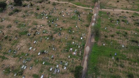 Pelandaba-cemetery-graveyard-by-drone-in-Bulawayo,-Zimbabwe