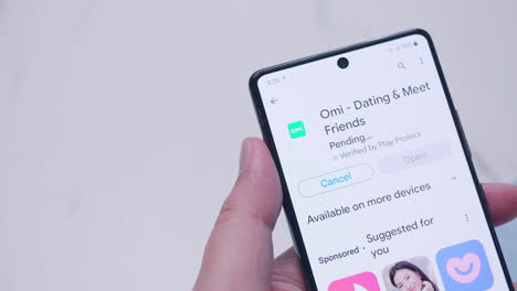Omi-Dating-App-Installationssymbol-Auf-Digitalanzeige