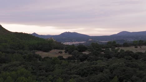 Aerial-Drone-Shot-Of-The-Mountain-Landscape-In-Majorca,-Spain