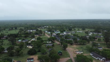 Drone-video-of-a-catholic-mission-village-in-Midlands,-Zimbabwe