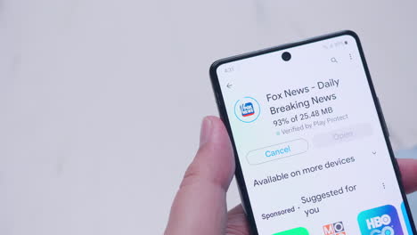 Fox-News-App-Installationssymbol-Auf-Digitalanzeige