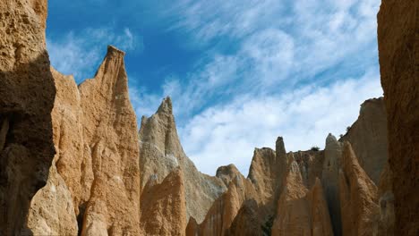 Towering-elegance:-Clay-cliffs-rise-above-in-captivating-stock-footage