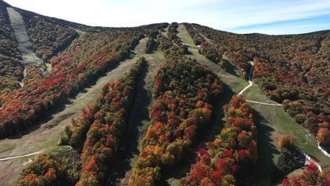 Colorful-Trees-Over-Killington-Mountain-Slopes-In-Vermont,-United-States
