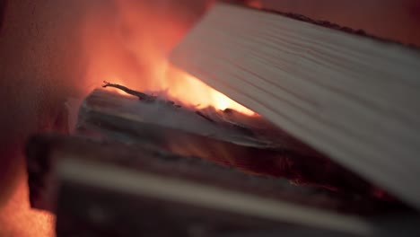 The-View-of-Firewood-Ablaze-in-Indre-Fosen,-Trondelag-County,-Norway---Close-Up